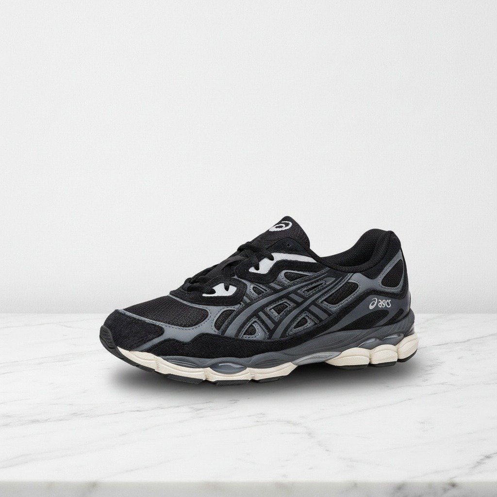 Buty ASICS GEL-NYC czarne, unisex, wygodne sneakersy na co dzień, zamsz i siatka, pasują do jeansów i dresów, amortyzacja GEL 1203A739-001