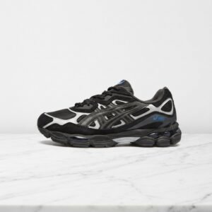 Buty sportowe ASICS GEL-NYC Black Graphite Grey Blue, wygodne sneakersy unisex na co dzień, czarno-grafitowe 1203A940-001