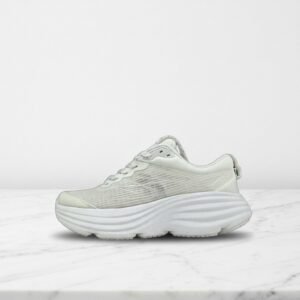 Hoka Bondi 8 TS Caged, wygodne buty na co dzień, biało-szare, pasują do wielu stylizacji, unisex, 1155391-WMC