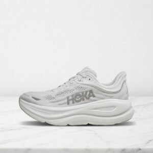 Buty Hoka Bondi 9 na co dzień, biało-szare, lekka siatkowa cholewka, wygodna amortyzacja, unisex 1162011-crds
