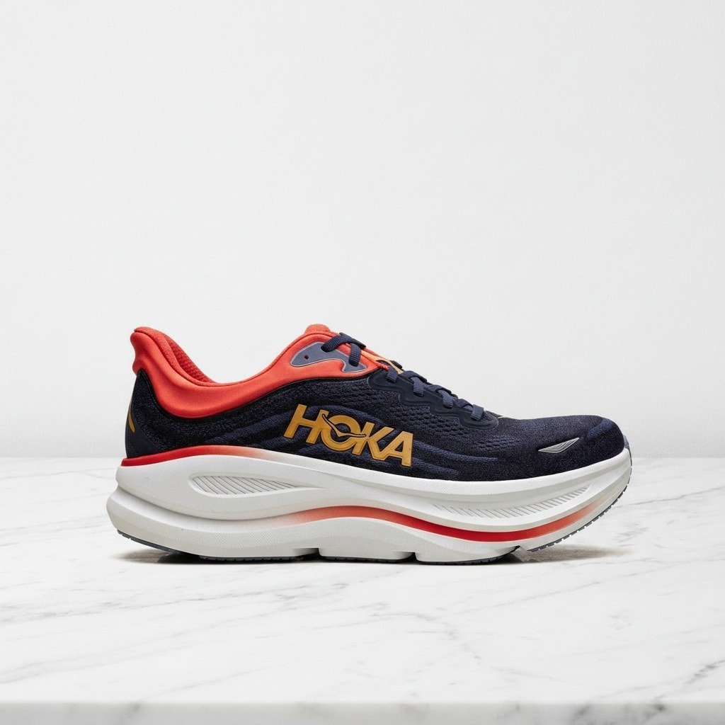 Buty Hoka Bondi 9 Varsity Navy Nautical Blue, wygodne na co dzień, granatowe sneakersy unisex 1162011-vtyn