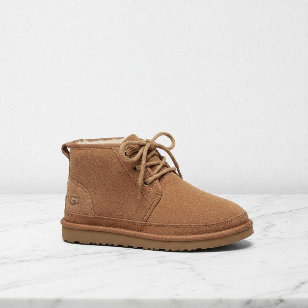 Buty zimowe na co dzień, UGG Neumel Boots, miękki zamsz i ciepłe futro, brąz karmelowy, unisex 1094269-CHE