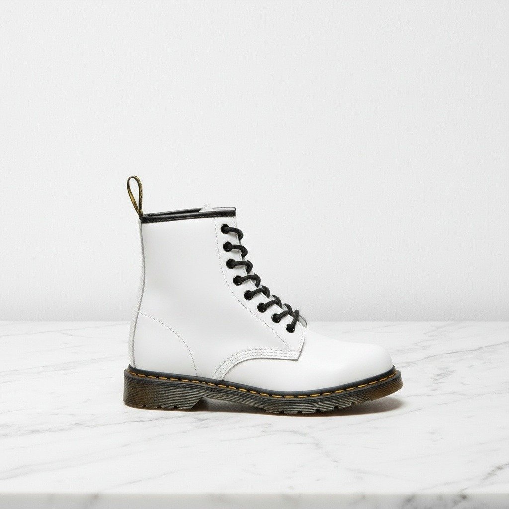 Białe glany Dr. Martens 1460 Smooth Leather Boots ze skóry, wygodne na co dzień, pasują do wielu stylizacji, unisex 11821100
