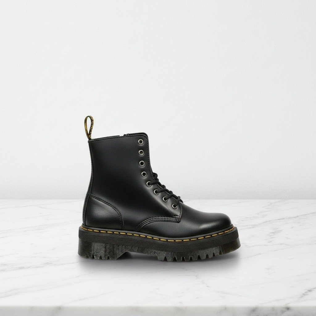 Czarne glany na platformie Dr. Martens Jadon, skórzane, wygodne na cały dzień, do wielu stylizacji, unisex 15265001