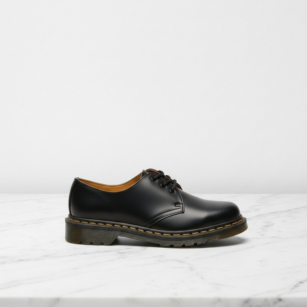 Czarne półbuty Dr. Martens 1461 Black Smooth ze skóry, wygodne na co dzień, pasują do wielu stylizacji, 11838002