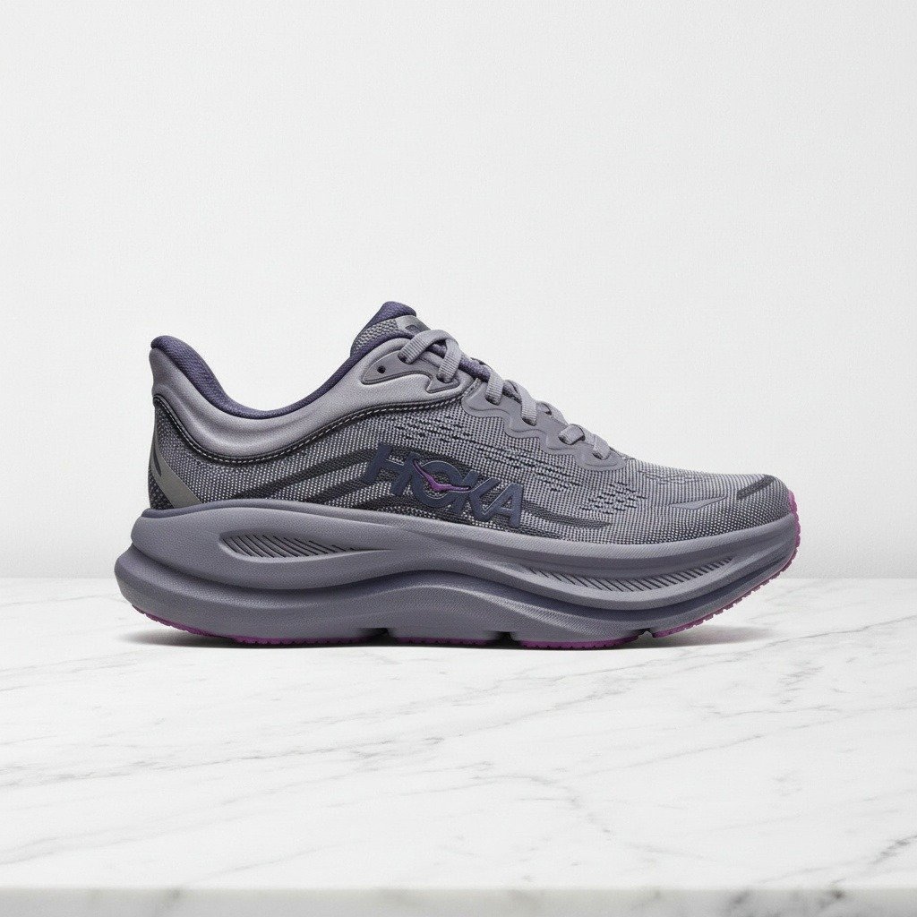Buty damskie Hoka Bondi 9 Berry Berry Shrub Galaxy, wygodne sneakersy na co dzień, fioletowe, tekstylno syntetyczne, 1162012-BLX