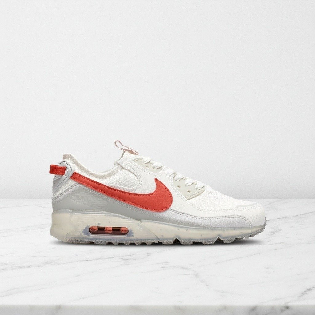 Buty Nike Air Max 90 Terrascape Summit White Red Clay, wygodne sneakersy unisex na co dzień, biało czerwone, DQ3987-100