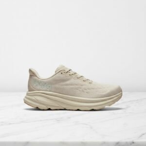 Buty Hoka Clifton 9 na co dzień, beżowe, kolor Shifting Sand Eggnog, wygodne, unisex, do biegania i spacerów, 1127895-SSEG
