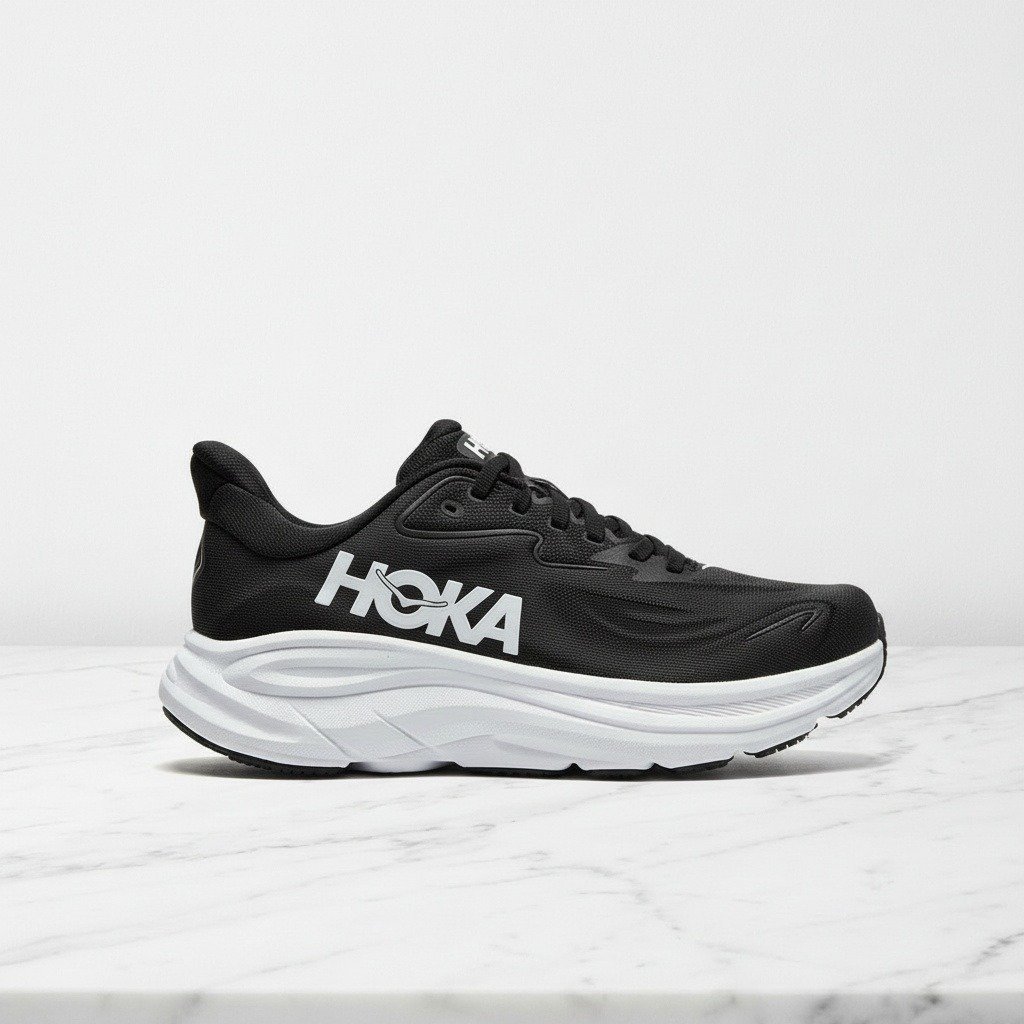 Buty do biegania Hoka Clifton 10 w kolorze czarno białym, unisex, lekkie i wygodne na cały dzień, idealne do sportu i na co dzień 1162030-BWHT