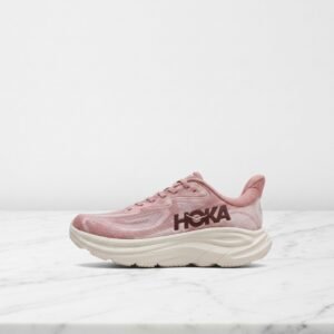 Buty sportowe damskie Hoka Clifton 10, kolor Blush Rose Latte, lekkie i wygodne na co dzień, tekstylno-syntetyczne, czerwono-różowe 1162031-BHRS