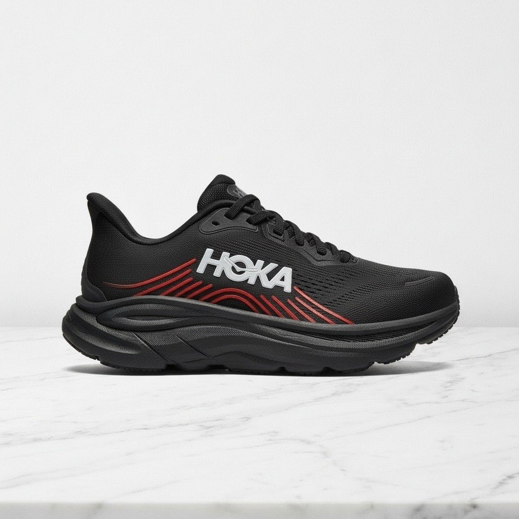 Buty do biegania Hoka Clifton 11 Black Pepper na co dzień, lekkie i oddychające, amortyzacja na długie trasy, męskie, czarno czerwone 1176572-BLCKP