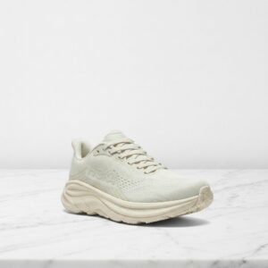 Buty do biegania Hoka Clifton 11 damskie, beżowo-kremowe Alabaster Oat Milk, wygodne na co dzień, lekka siatkowa cholewka, 1176573-ALK