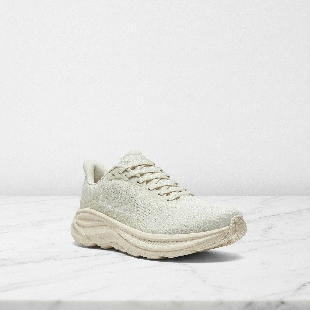 Buty do biegania Hoka Clifton 11 damskie, beżowo-kremowe Alabaster Oat Milk, wygodne na co dzień, lekka siatkowa cholewka, 1176573-ALK