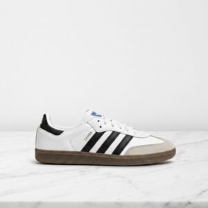 Buty adidas Samba Vegan na co dzień, wygodne sneakersy unisex, pasują do jeansów i stylizacji casual, biało-czarne, FW2427