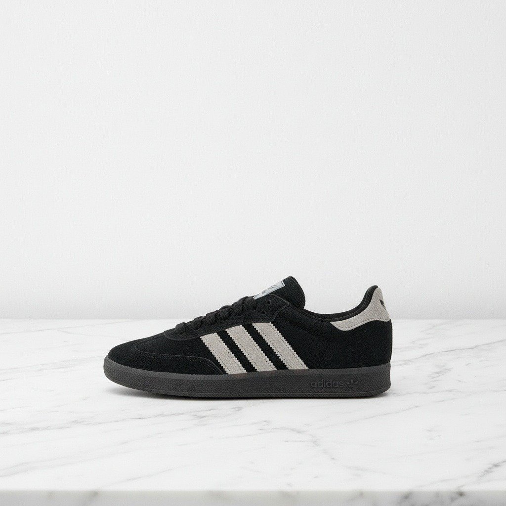 Adidas Samba ADV na co dzień, czarno szare sneakersy unisex, wygodny zamsz, złote detale, idealne do wielu stylizacji, IH3348
