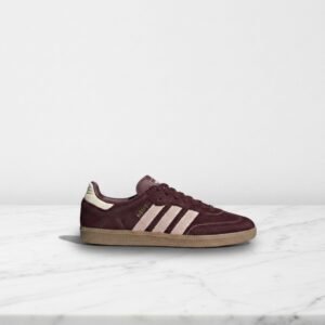 Adidas Samba OG, damskie sneakersy w kolorze bordowo-różowym, wygodne na co dzień, z włosiem pony i zamszem, JP5330