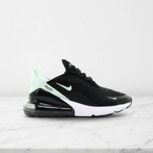 Nike Air Max 270 Igloo, wygodne sneakersy na co dzień, czarno-miętowe, duża poduszka powietrzna w pięcie, unisex, AH6789-008