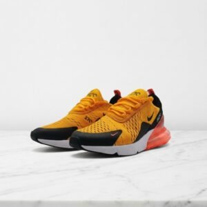 Nike Air Max 270 na co dzień, wygodne sneakersy unisex, żółto-czarna kolorystyka, pasują do wielu stylizacji AH8050-004