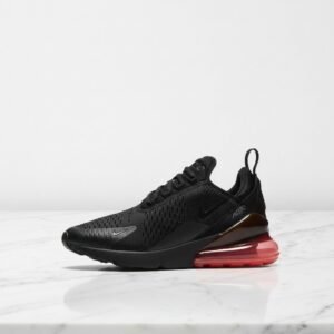 Nike Air Max 270 Black Red na co dzień, wygodne sneakersy męskie z amortyzacją w pięcie, czarno czerwone, AH8050-010