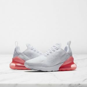 Nike Air Max 270 dla ciebie, wygodne sneakersy unisex na co dzień, biało czerwone, materiał tekstylny i siatka, AH8050-103