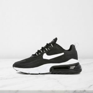 Nike Air Max 270 React, wygodne sneakersy unisex na co dzień, czarno-białe, amortyzacja i oddychająca cholewka CI3866-004