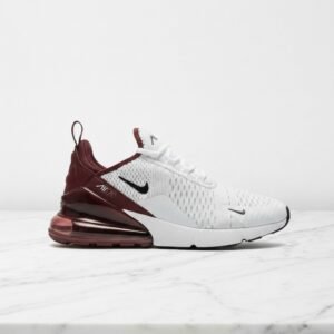 Buty Nike Air Max 270 Night Maroon na co dzień, wygodna poduszka powietrzna, biało-bordowe unisex FN6858-681
