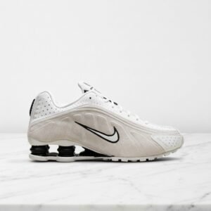 Nike Shox R4 White Black Suede