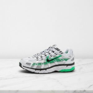 Buty sneakersy Nike P-6000 dla niego i dla niej, kolor biało-srebrny, White Metallic Silver Spring Green Black, wygodne na co dzień CD6404-104