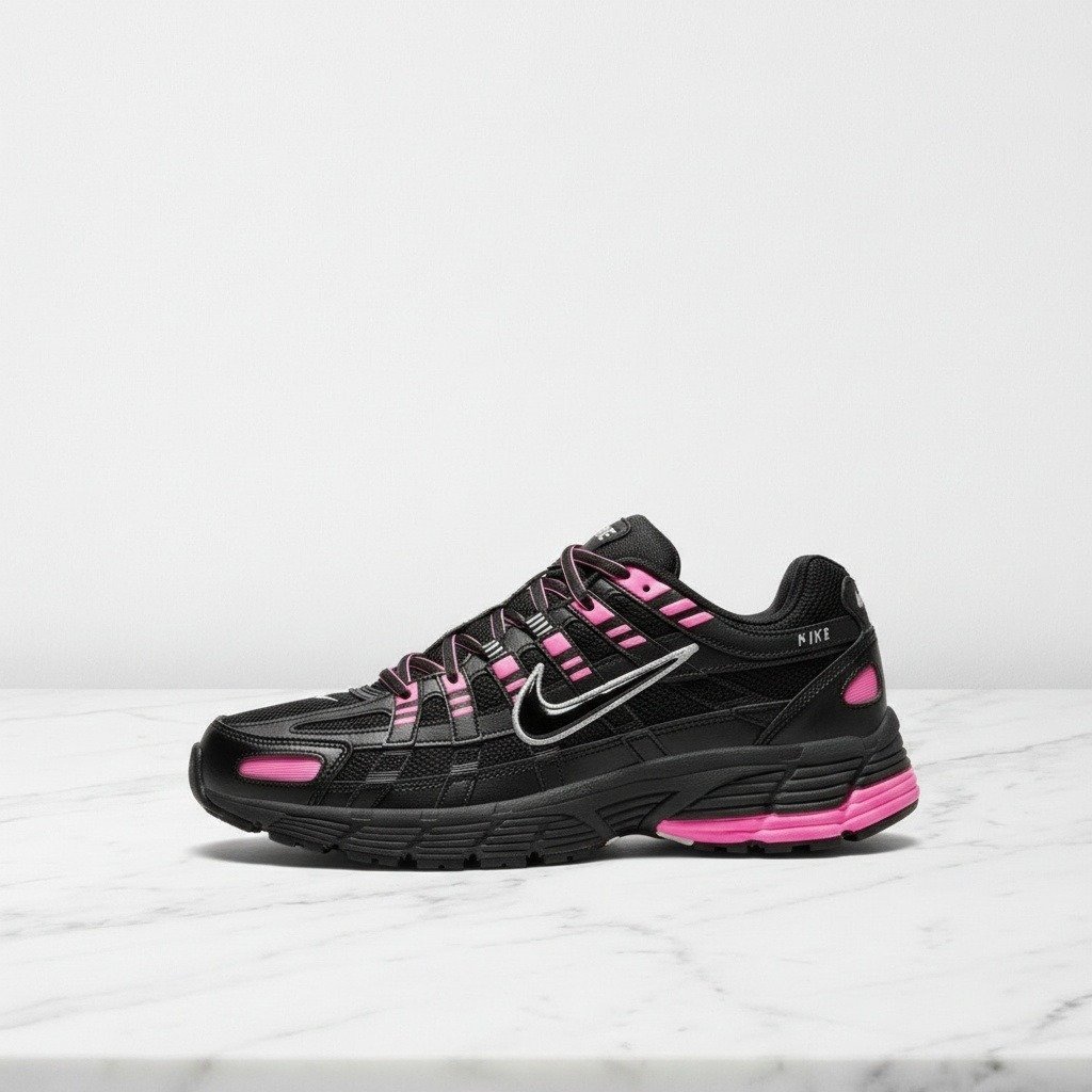Nike P-6000 sneakersy unisex na co dzień, czarno różowe, siatka i tekstylna cholewka, wygodna pianka, idealne do codziennych stylizacji, CD6404-600