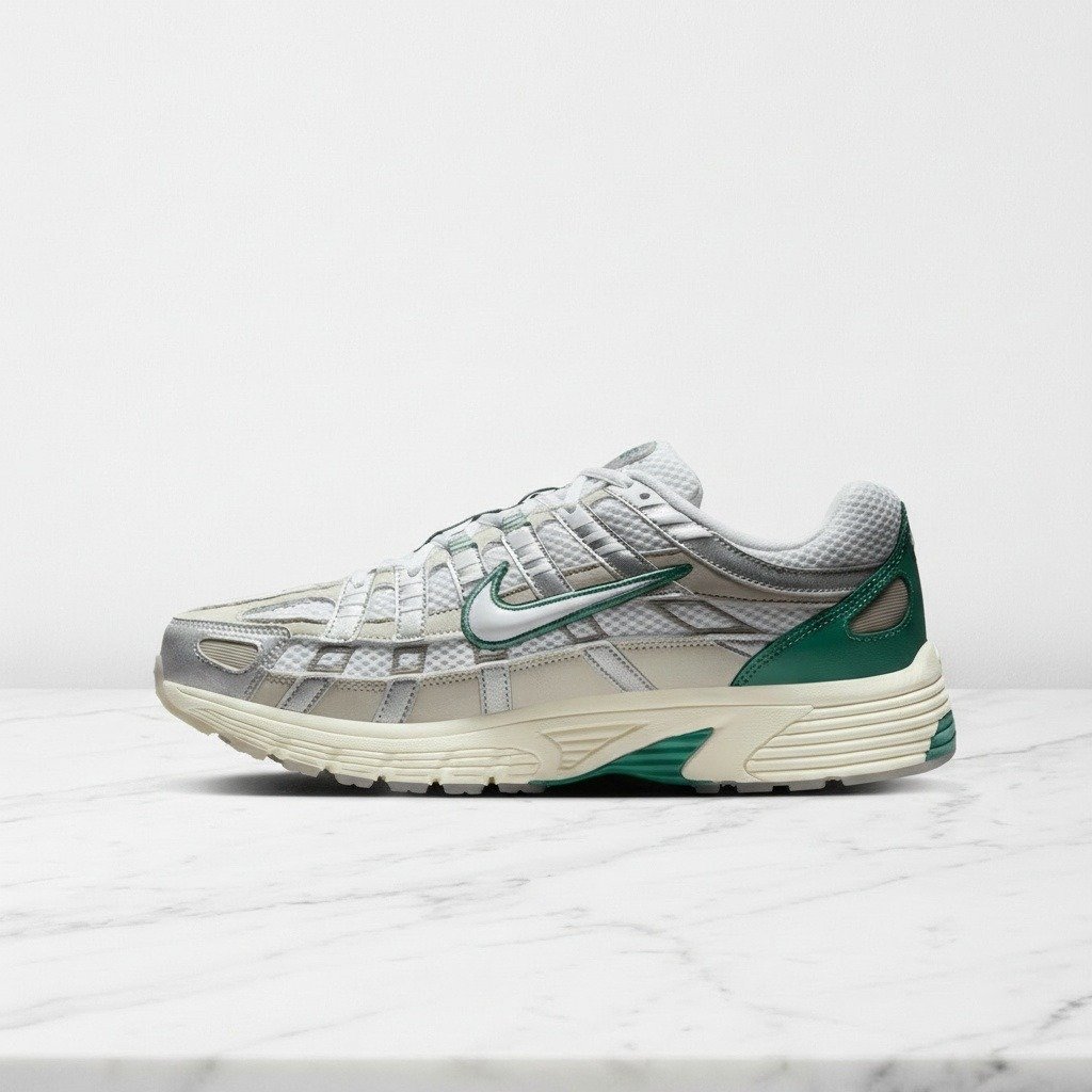 Buty sneakersy Nike P-6000 Light Bone na co dzień, wygodne, unisex, kolor beżowo srebrno zielony HF4308-072