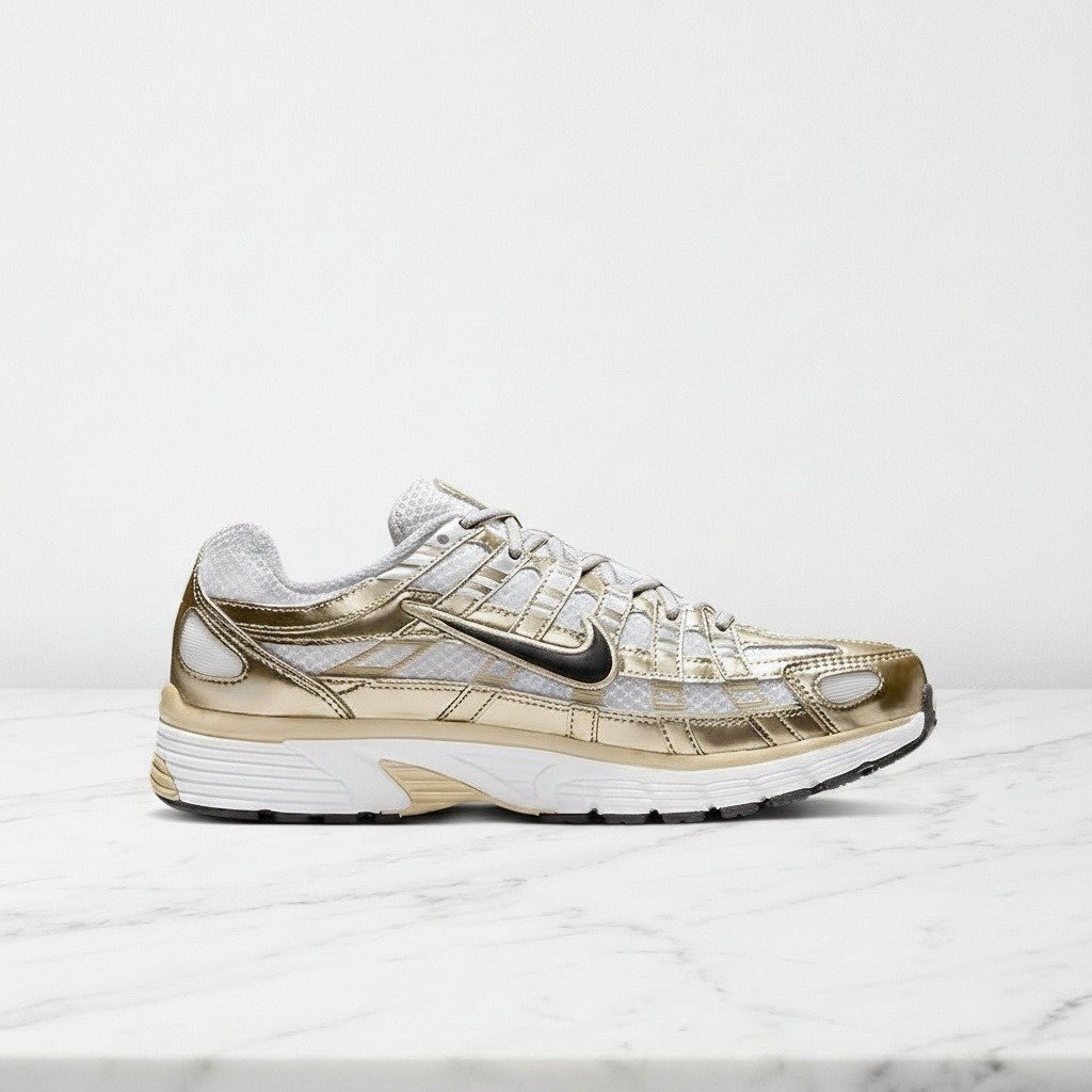 Nike P-6000 Metallic Gold, wygodne buty damskie na każdy dzień, złote ze złotym akcentem, siatka i tekstylna cholewka IF1787-100