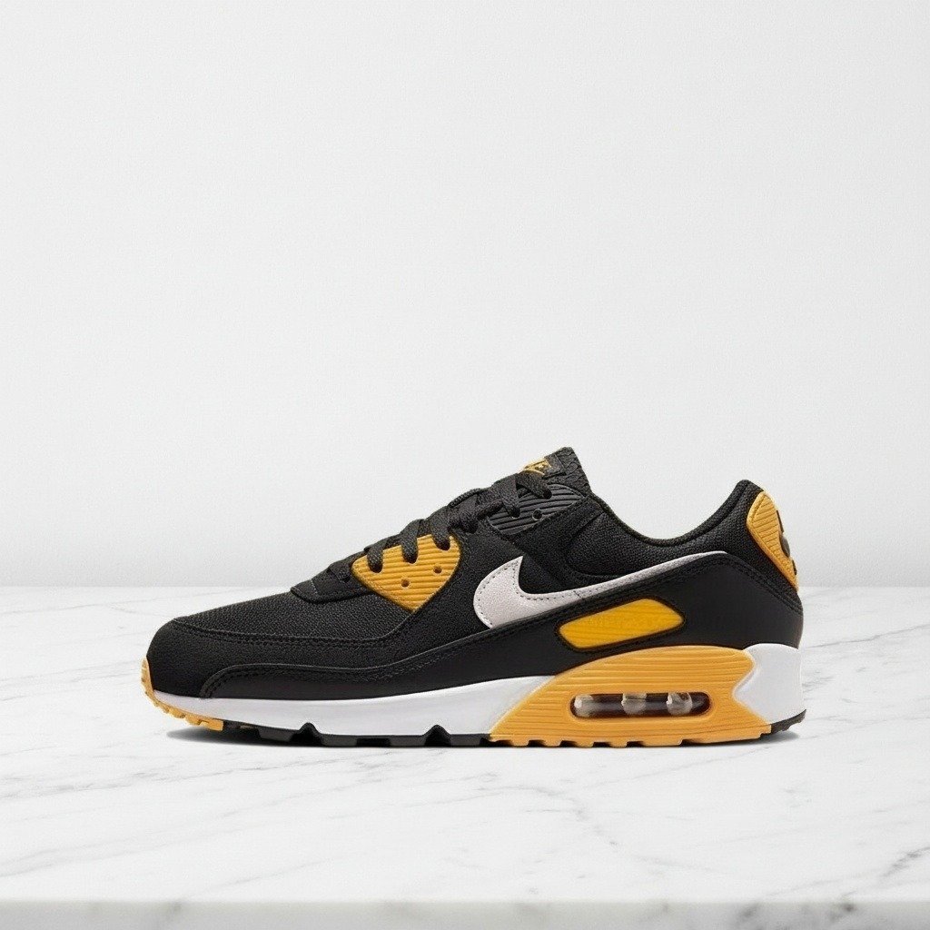 Buty Nike Air Max 90 Pittsburgh, wygodne na co dzień, czarno-żółte, unisex FN6958-002