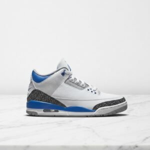 Buty Air Jordan 3 Racer Blue na co dzień, unisex, biało-niebieskie, wygodna amortyzacja Air-Sole, CT8532-145