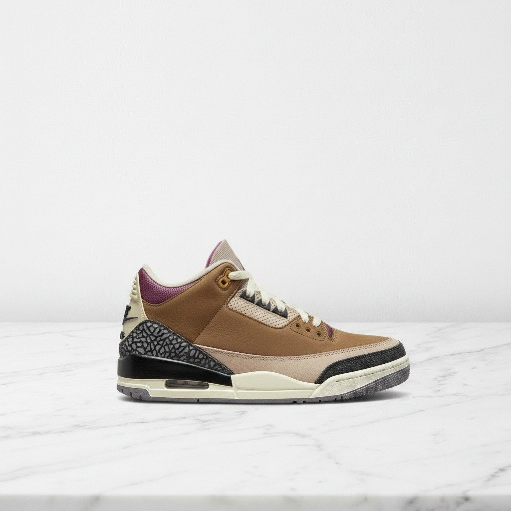 Buty Air Jordan 3 SE Archaeo Brown, brązowo beżowe, wygodne na co dzień, zamszowa cholewka, unisex DR8869-200