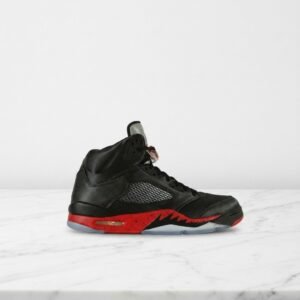 Buty Air Jordan 5 Retro Satin Bred na co dzień, czarno czerwone, satynowa cholewka, wygodna guma na podeszwie, męskie, 136027-006