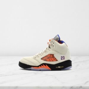 Buty Air Jordan 5 Retro International Flight, wygodne na co dzień, skóra i siatka, biało-pomarańczowe, unisex 136027-148