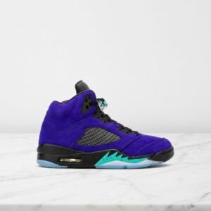 Buty Air Jordan 5 Retro Grape Ice dla niego, wygodne sneakersy na co dzień, fioletowo-czarne z zamszu, męskie, 136027-500