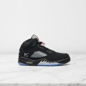 Buty Air Jordan 5 OG Black Metallic na co dzień, męskie, wygodne, czarno srebrne, nubukowa cholewka, 845035-003