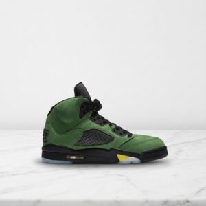 Buty Air Jordan 5 SE Oregon na co dzień, zielono-czarne zamszowe sneakersy męskie, wygodna poduszka Air, CK6631-307