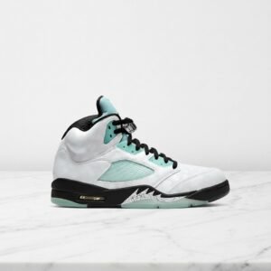Buty męskie Air Jordan 5 Island Green, na co dzień, biało-miętowe, wygodne sneakersy ze skóry, CN2932-100