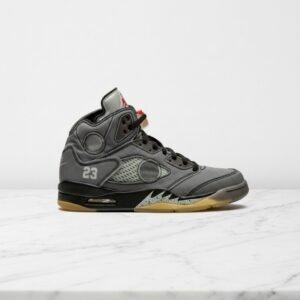 Buty Air Jordan 5 SP Off-White dla niego, szaro-czarne, wygodne na co dzień, siatkowe wstawki, męskie CT8480-001