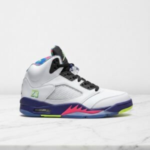 Buty Air Jordan 5 Alternate Bel-Air dla niego, wygodne na co dzień, biało fioletowe, skórzane sneakersy męskie DB3335-100