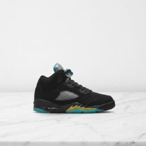 Buty męskie Air Jordan 5 Retro Aqua, czarno turkusowe, nubukowe sneakersy na co dzień, wygodna amortyzacja Air DD0587-047