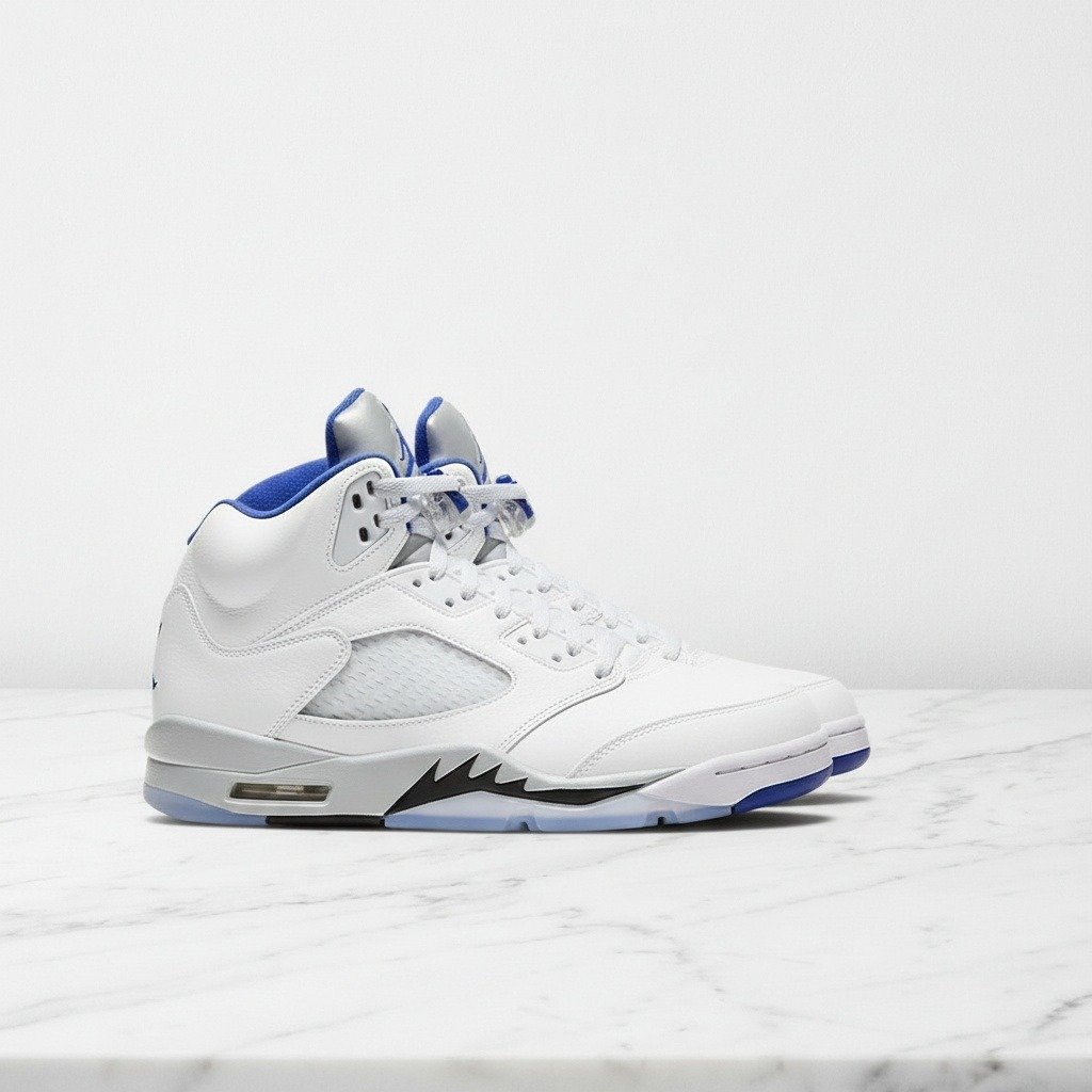 Buty Air Jordan 5 Stealth 2.0 na co dzień, męskie sneakersy biało-niebieskie, wygodna amortyzacja Air, DD0587-140