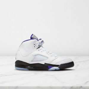 Buty męskie Air Jordan 5 Dark Concord, wygodne sneakersy na co dzień, biało fioletowe ze skóry i siatki, Max Air DD0587-141