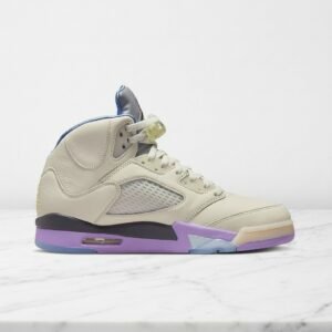 Buty Air Jordan 5 We The Best Sail dla niego i dla niej, wygodne sneakersy na co dzień, kremowo-fioletowe, DV4982-175