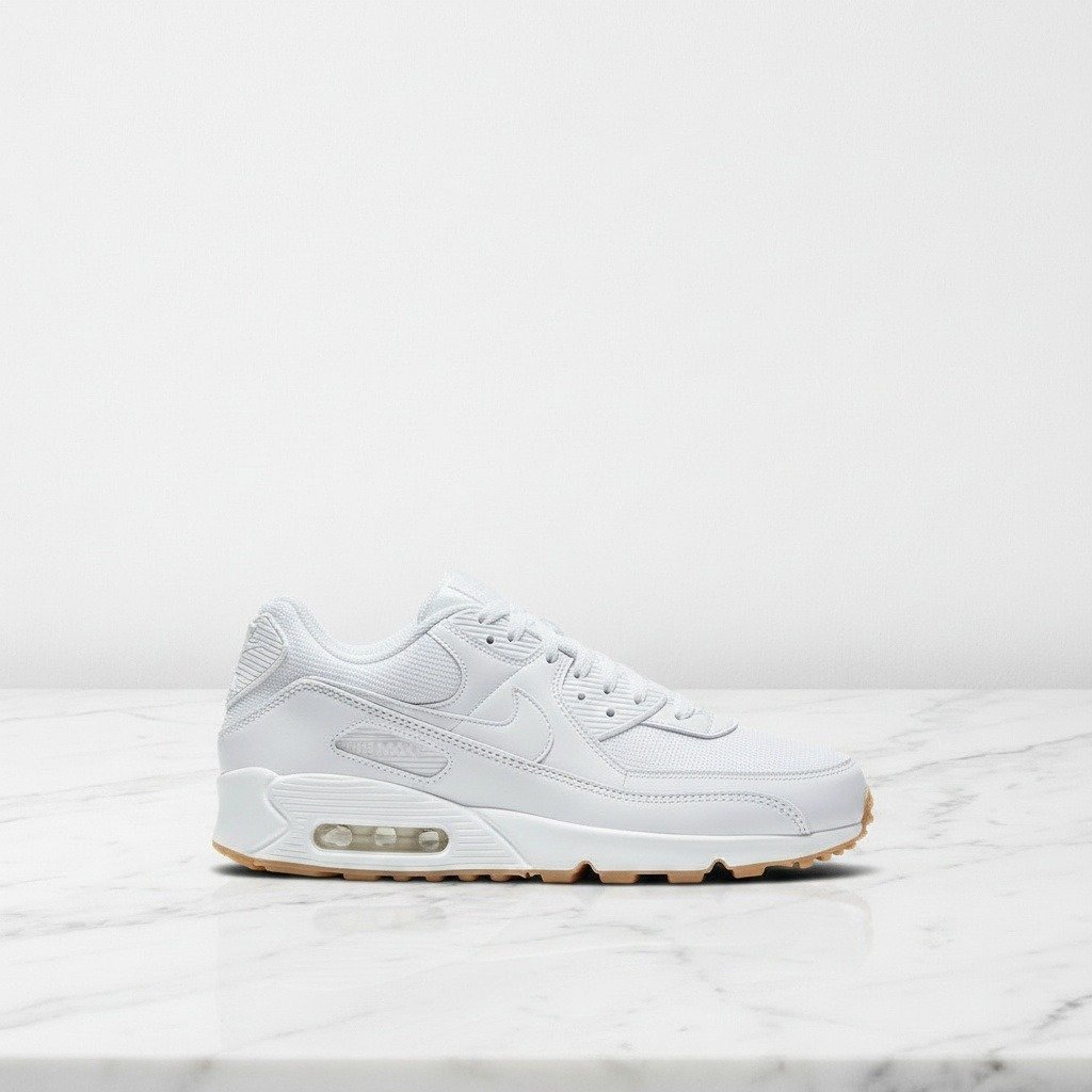 Buty Nike Air Max 90 White Gum na co dzień, unisex, wygodna amortyzacja Air, biała cholewka z siatki i skóry, DC1699-100