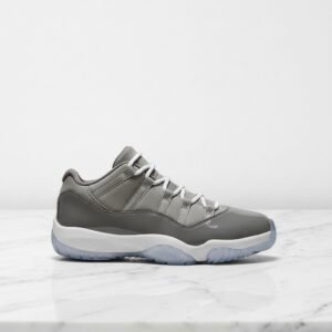 Buty Air Jordan 11 Low Medium Grey na co dzień, szary zamsz, białe sznurówki, wygodne unisex 528895-003