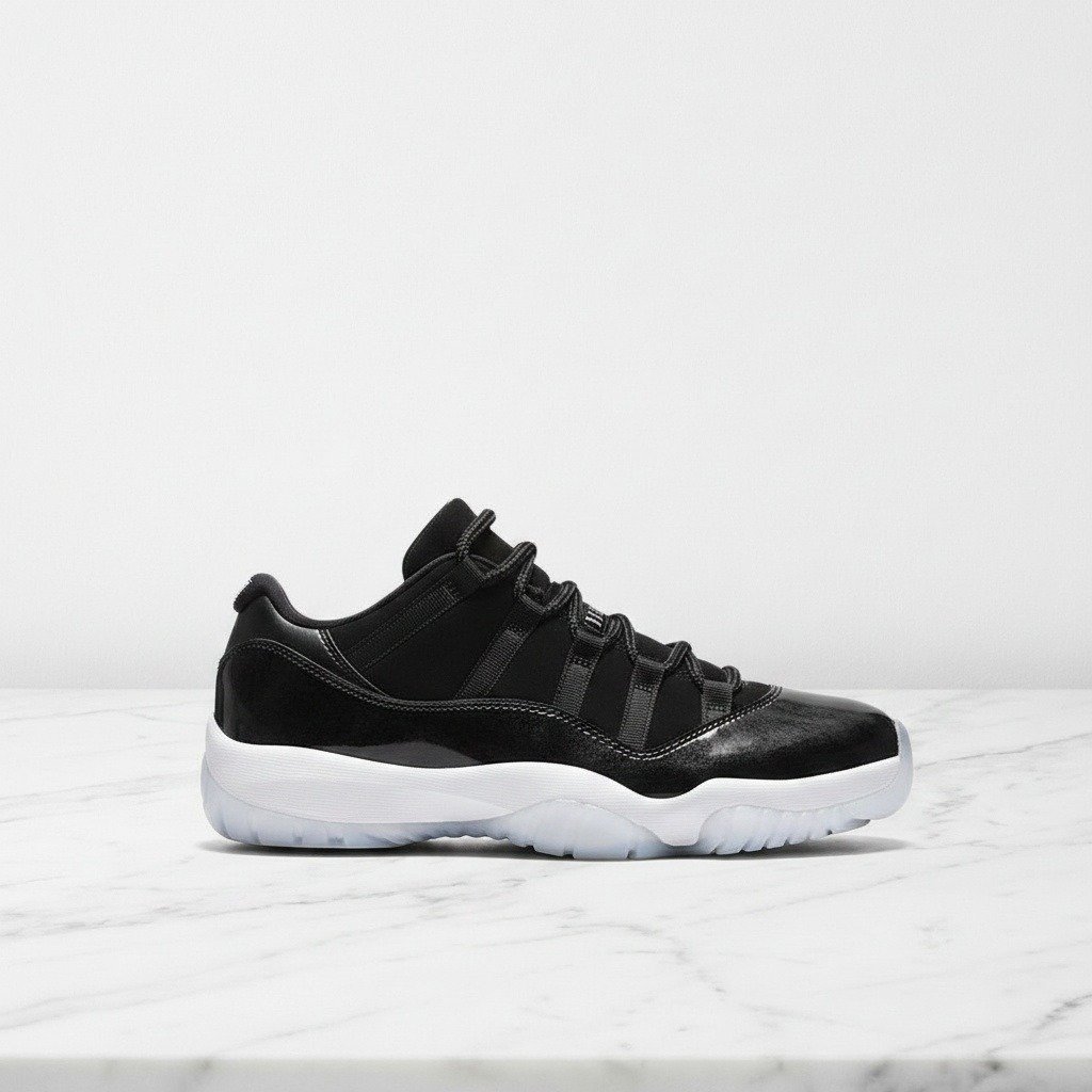 Sneakersy Air Jordan 11 Low Barons na co dzień, czarno biały zamsz i skóra, wygodne unisex 528895-010
