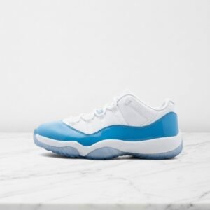 Buty Air Jordan 11 Retro Low UNC na co dzień, wygodne sneakersy unisex, biało błękitne, skóra i siatka, do wielu stylizacji 528895-106